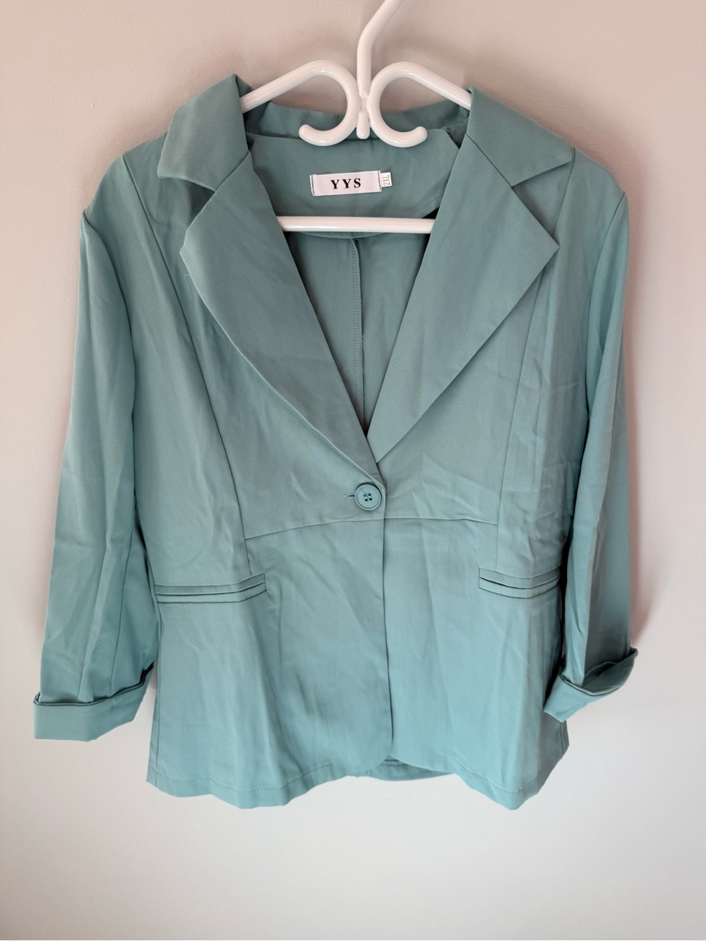 Women's Teal Single-Button Blazer